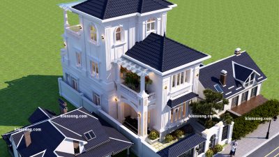 Chiêm ngưỡng biệt thự 2 tầng 200m2 kiểu Pháp siêu đẹp